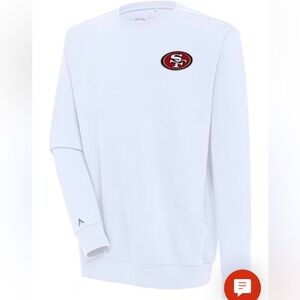 ANTIGUA SAN FRANCISCO 49ERS MENS WHITE RELEVANT LONG SLEEVE CREW SWEATSHIRT